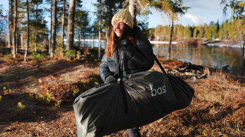 Hur mycket väger ett bastutält?